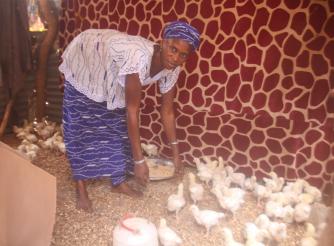 Fatou Nget feeding her Birds